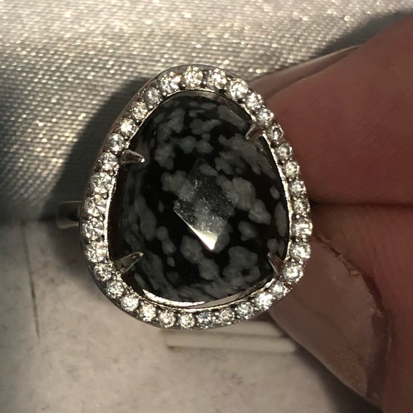 Elle Jewelry - Elle Sterling Silver and Snowflake Jasper Ring Size 6